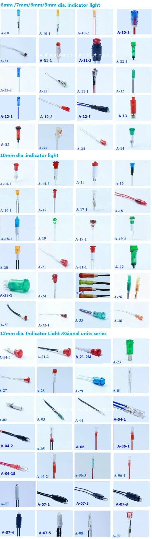OEM Diodo LED Naranja A-36 24v Luz de indicador LED 25000HRS Duración de vida 0